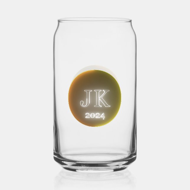 Printed Can Glass JK 2024 Orange Yellow Logo (Front)