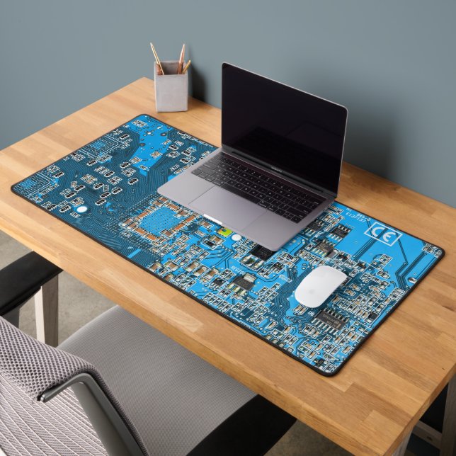 Printed Circuit Assembly PCB Blue Circuit Board Desk Mat (Office 2)