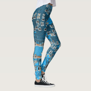 Printed Circuit Assembly PCB Blue Circuit Board Leggings