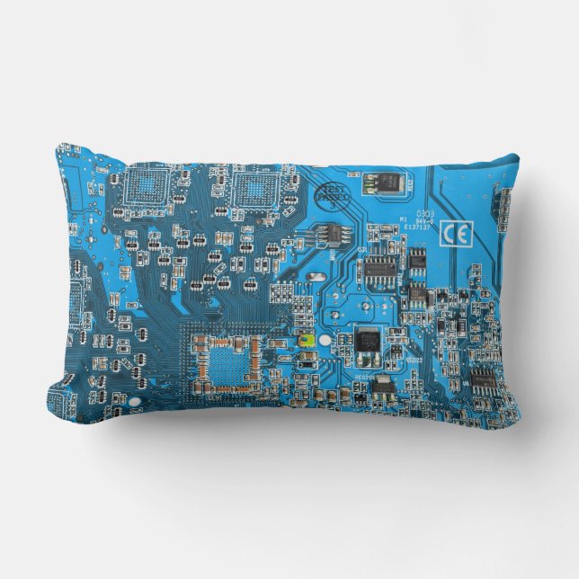 Printed Circuit Assembly PCB Blue Circuit Board Lumbar Cushion (Front)