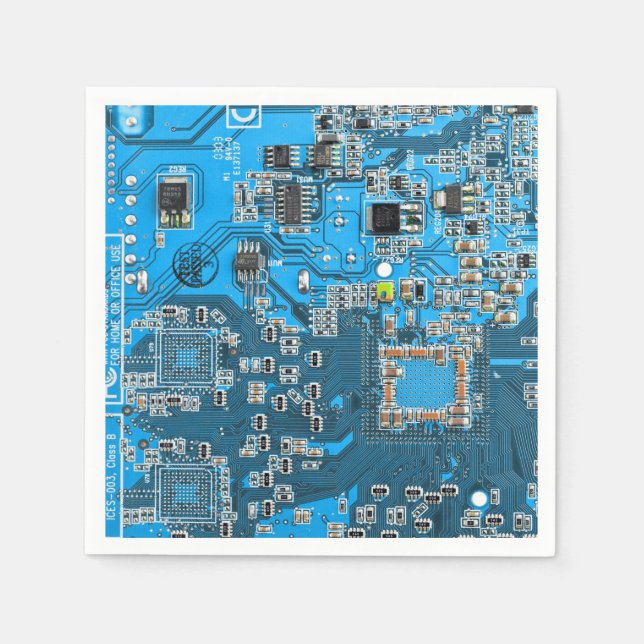 Printed Circuit Assembly PCB Blue Circuit Board Napkin (Front)