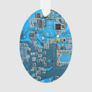 Printed Circuit Assembly PCB Blue Circuit Board Ornament