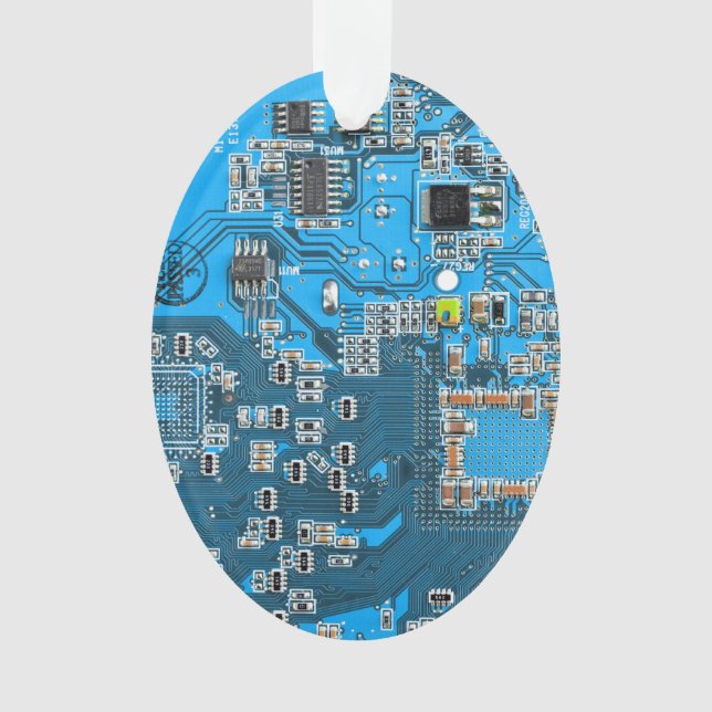Printed Circuit Assembly PCB Blue Circuit Board Ornament (Front)