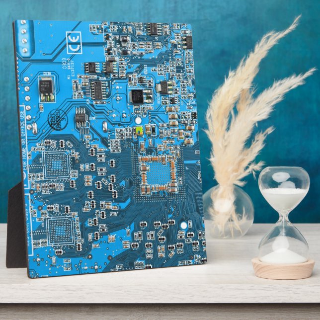 Printed Circuit Assembly PCB Blue Circuit Board Plaque (Side)