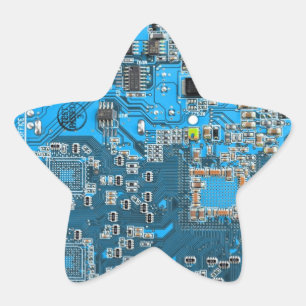Printed Circuit Assembly PCB Blue Circuit Board Star Sticker