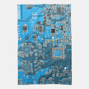 Printed Circuit Assembly PCB Blue Circuit Board Tea Towel