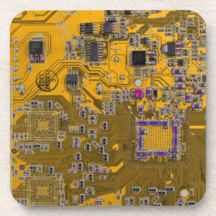 Printed Circuit Assembly PCB Circuit Board Orange Coaster
