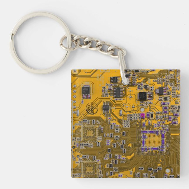 Printed Circuit Assembly PCB Circuit Board Orange Key Ring (Front)