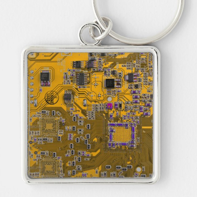 Printed Circuit Assembly PCB Circuit Board Orange Key Ring (Front)