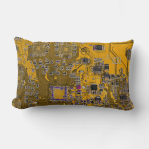 Printed Circuit Assembly PCB Circuit Board Orange Lumbar Cushion