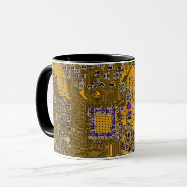 Printed Circuit Assembly PCB Circuit Board Orange Mug (Front Left)