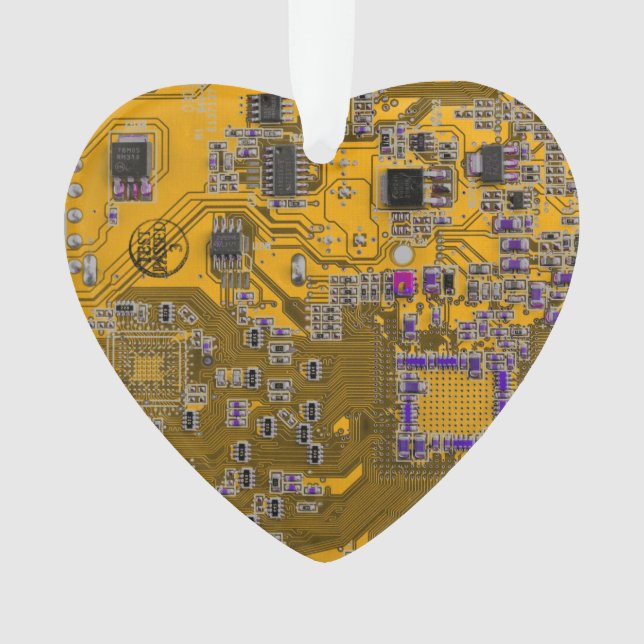 Printed Circuit Assembly PCB Circuit Board Orange Ornament (Front)