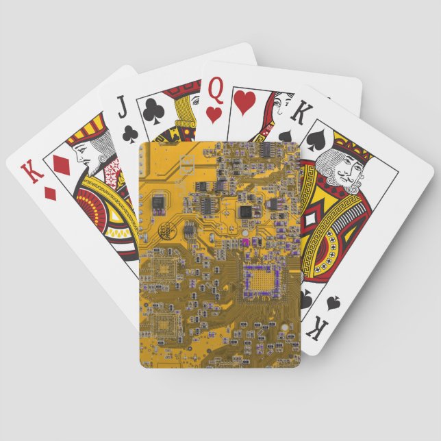 Printed Circuit Assembly PCB Circuit Board Orange Playing Cards (Back)