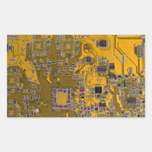 Printed Circuit Assembly PCB Circuit Board Orange Rectangular Sticker
