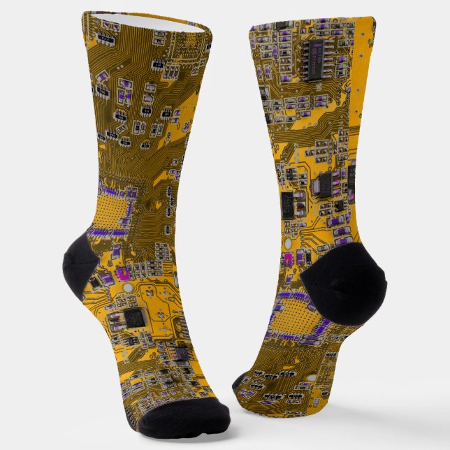Printed Circuit Assembly PCB Circuit Board Orange Socks (Angled)