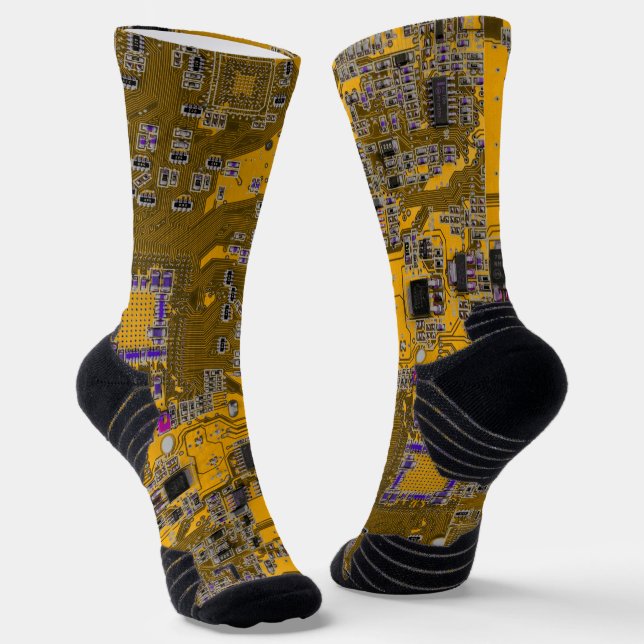 Printed Circuit Assembly PCB Circuit Board Orange Socks (Angled)