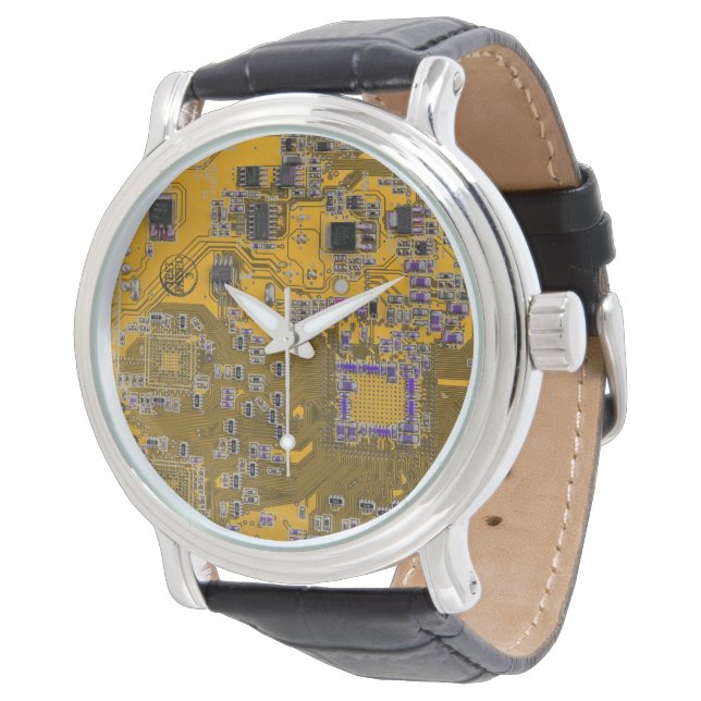 Printed Circuit Assembly PCB Circuit Board Orange Watch (Angled)