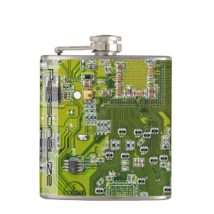 Printed Circuit Assembly PCB Green Circuit Board 2 Hip Flask
