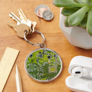 Printed Circuit Assembly PCB Green Circuit Board 2 Key Ring