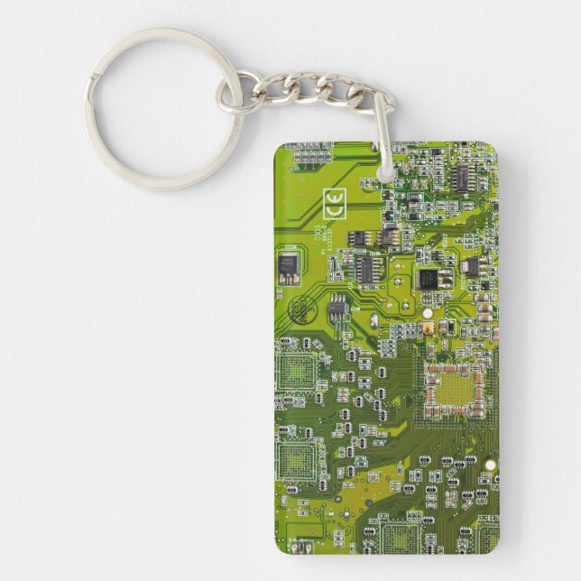 Printed Circuit Assembly PCB Green Circuit Board 2 Key Ring (Front)