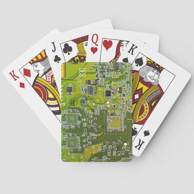 Printed Circuit Assembly PCB Green Circuit Board 2 Playing Cards (Back)