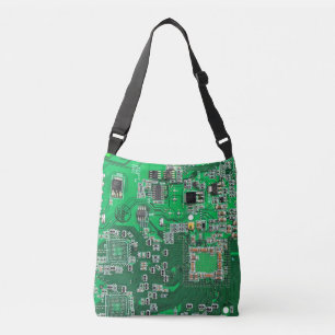 Printed Circuit Assembly PCB Green Circuit Board Crossbody Bag