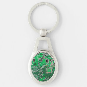 Printed Circuit Assembly PCB Green Circuit Board Key Ring