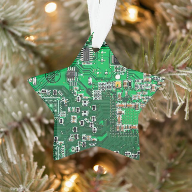 Printed Circuit Assembly PCB Green Circuit Board Ornament (Tree)