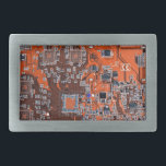 Printed Circuit Assembly PCB Orange Circuit Board Belt Buckle<br><div class="desc">PCB Circuit Board gifts for geeks or gifts for nerds. Here's one for the Computer Nerd or Geeks in all of us. Geek Out your Nerd with this Printed Circuit Assembly PCB Electronic Circuit Board. This is a close up picture of a Printed Circuit Assembly PCB or electronic circuit board....</div>