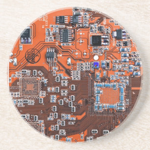 Printed Circuit Assembly PCB Orange Circuit Board Coaster