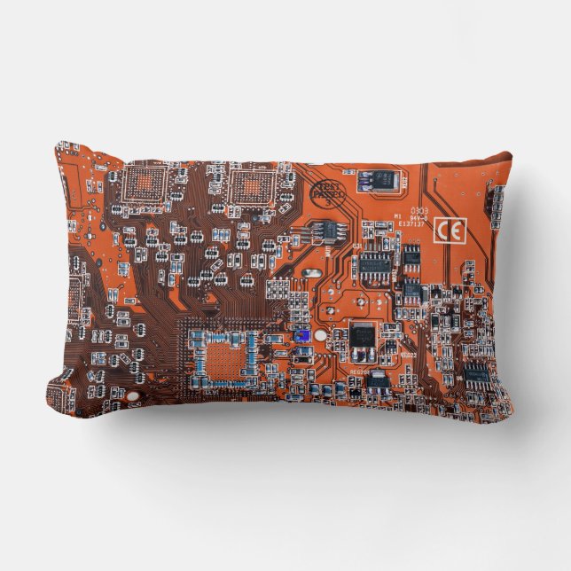 Printed Circuit Assembly PCB Orange Circuit Board Lumbar Cushion (Front)