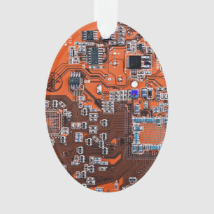 Printed Circuit Assembly PCB Orange Circuit Board Ornament