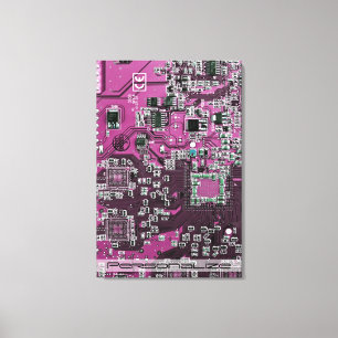 Printed Circuit Assembly PCB Purple Circuit Board Canvas Print