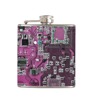 Printed Circuit Assembly PCB Purple Circuit Board Hip Flask