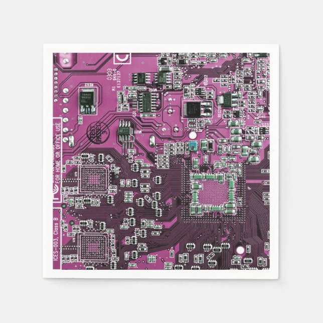 Printed Circuit Assembly PCB Purple Circuit Board Napkin (Front)