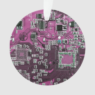 Printed Circuit Assembly PCB Purple Circuit Board Ornament