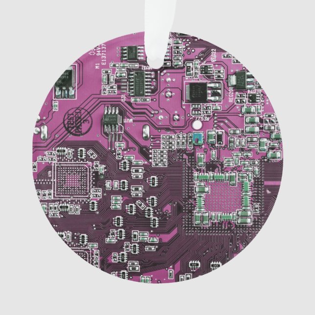 Printed Circuit Assembly PCB Purple Circuit Board Ornament (Front)