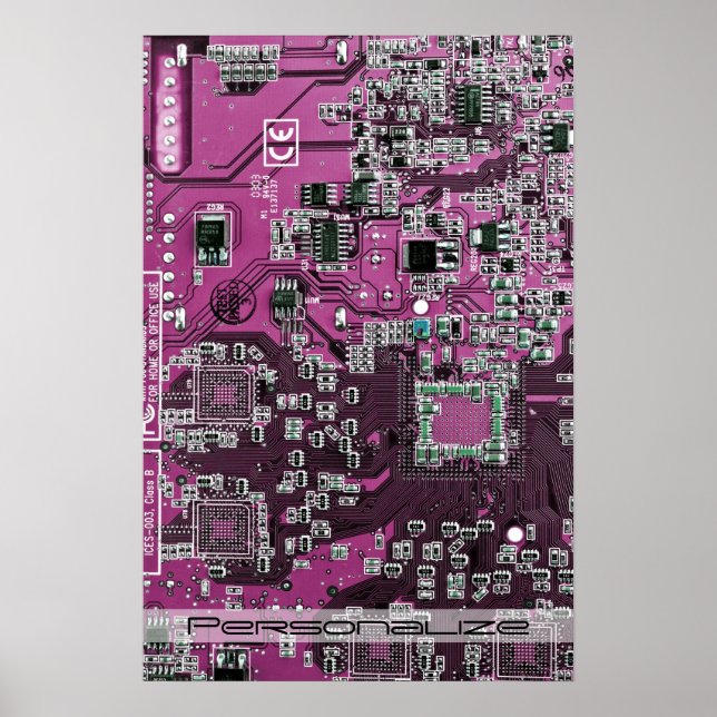 Printed Circuit Assembly PCB Purple Circuit Board Poster (Front)