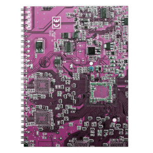 Printed Circuit Assembly PCB Purple Circuit Board Spiral Notebook