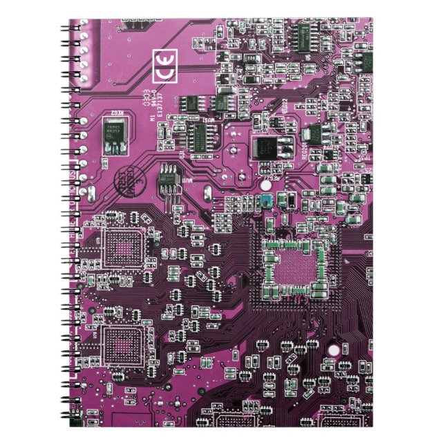 Printed Circuit Assembly PCB Purple Circuit Board Spiral Notebook (Front)