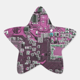 Printed Circuit Assembly PCB Purple Circuit Board Star Sticker