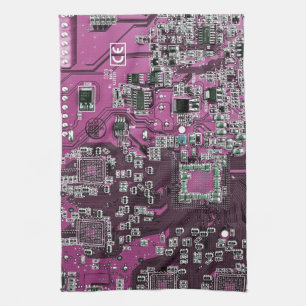 Printed Circuit Assembly PCB Purple Circuit Board Tea Towel