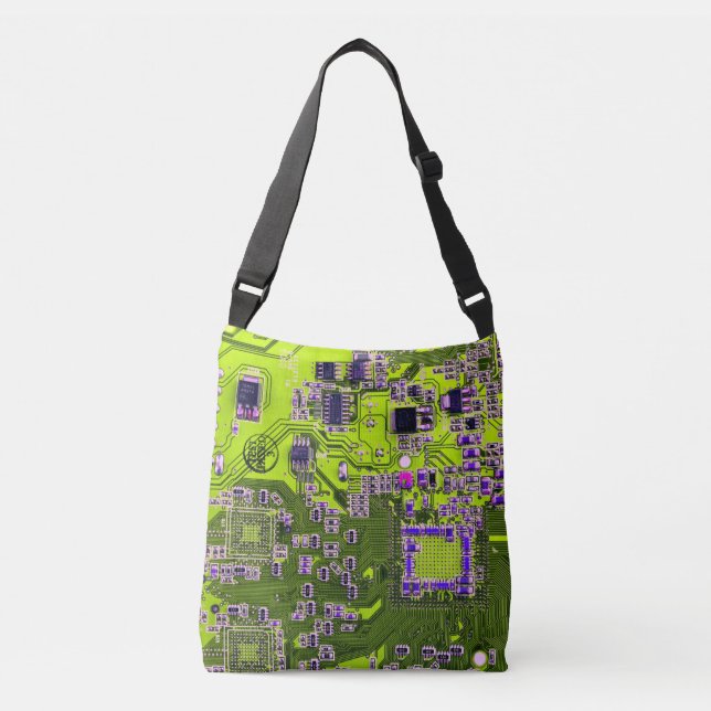 Printed Circuit Assembly PCB Yellow Circuit Board Crossbody Bag (Front)