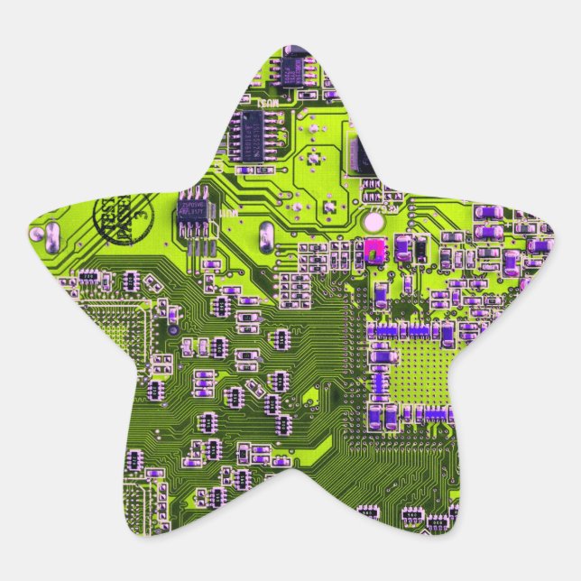 Printed Circuit Assembly PCB Yellow Circuit Board Star Sticker (Front)