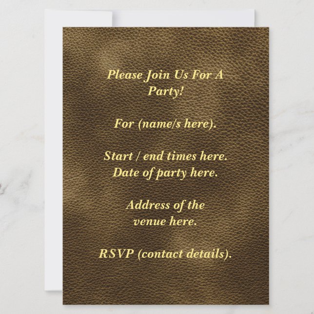 Printed Custom Monogram Image. Brown. Invitation (Front)