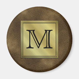 Printed Custom Monogram Image. Brown. Magnet