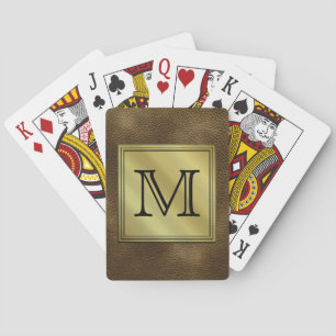 Printed Custom Monogram Image. Brown. Playing Cards