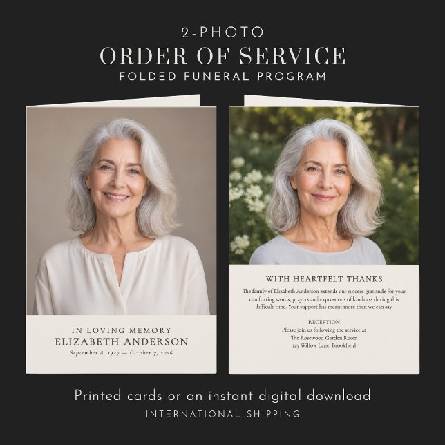 Printed/Download Funeral Order Of Service Program Card (Creator Uploaded)