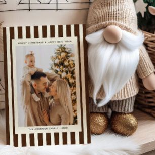 Printed/Downloadable Stripe Custom Photo Christmas Holiday Card
