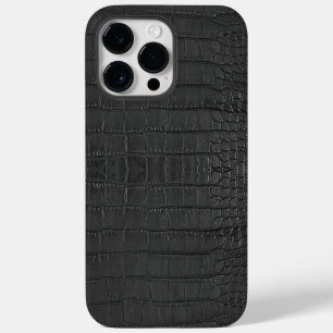 Printed Faux Black Alligator Texture iPhone 14 Pro Max Case